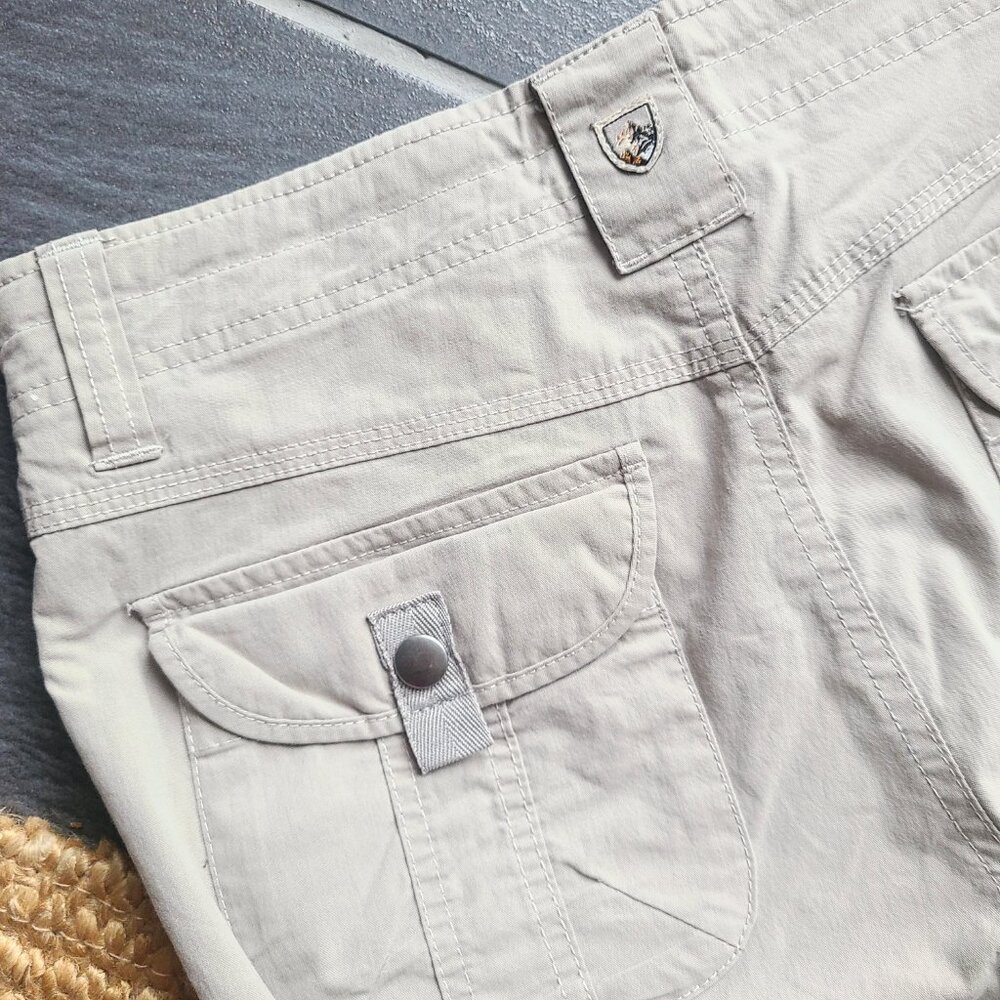 Kuhl Splash Tan Cargo Hiking Pants Roll Up Hem Ankle Women's Size 8 Regular - Picture 11 of 15